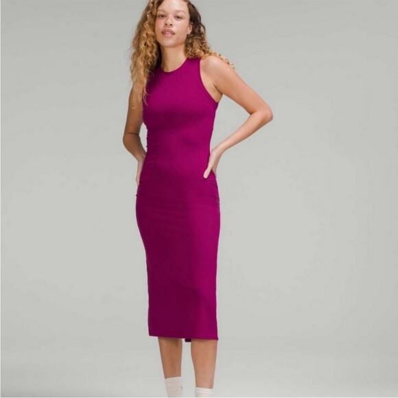 lululemon athletica Dresses & Skirts - Lululemon All Aligned Ribbed Midi Dress Size 4